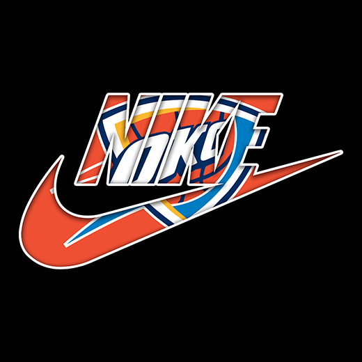 Oklahoma City Thunder Nike logo iron on paper